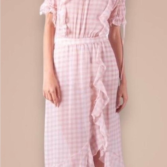 For love and lemons Pink Gingham Ruffle Blouse XS - Picture 3 of 8